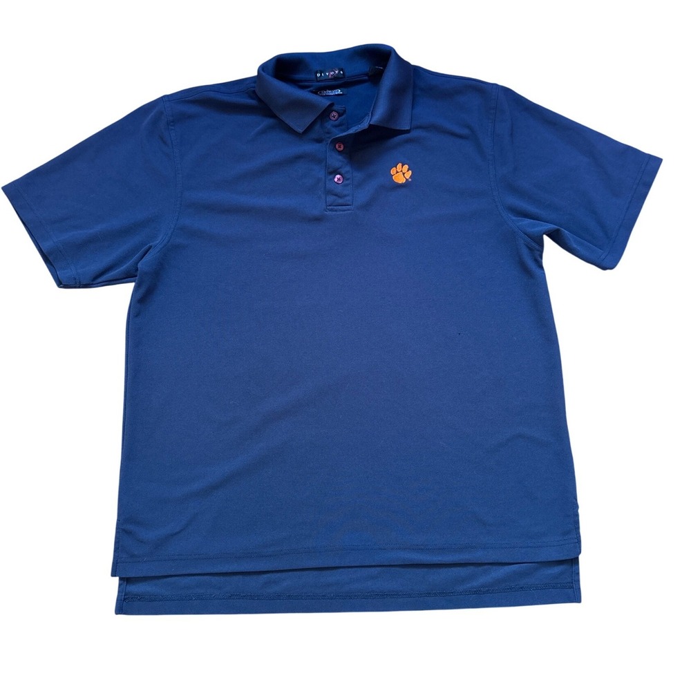 Divots Polo Shirt Mens Navy Blue Good Clemson Tigers DriWay SIZE L